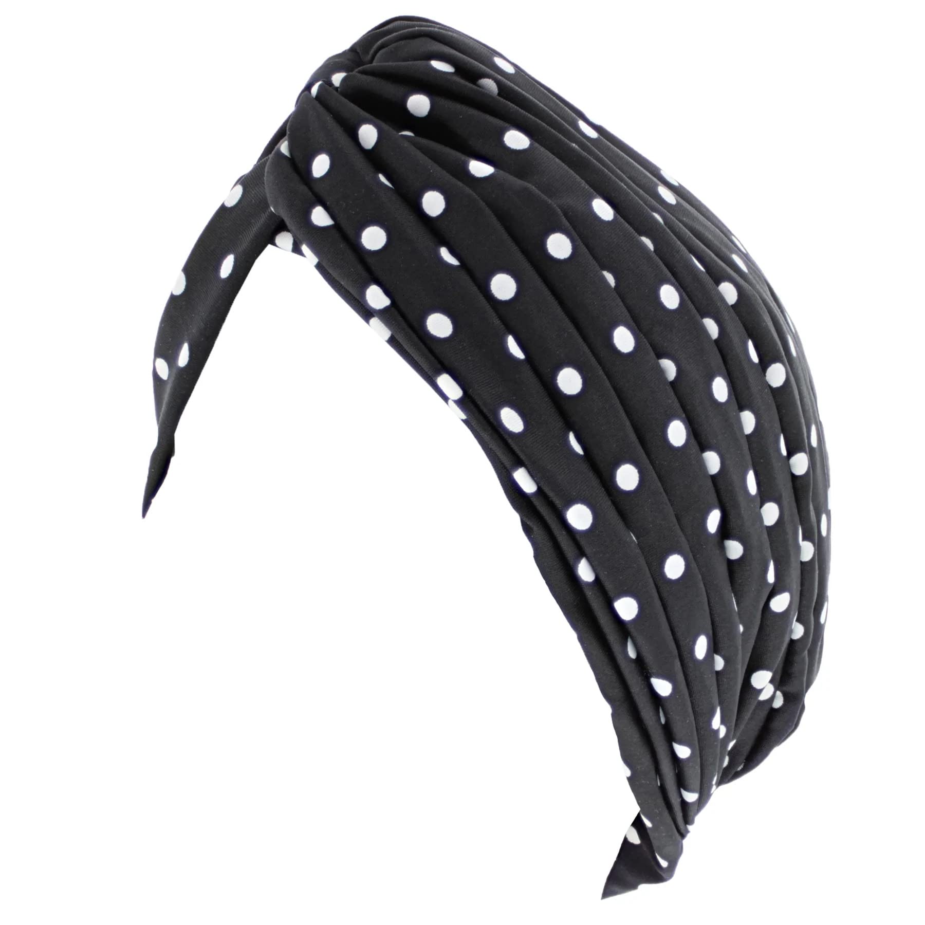 Topkids Accessories Hair Turban Head Wrap, Sleep Cap, Hair Scarf, Hair Towel, Chemo Headwear for Women UK, Head Scarf, Head Towel, Silk Hair Wrap for Sleeping (Polka Dot Print Black)