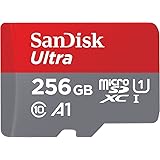 SanDisk 256GB Ultra microSDXC UHS-I Memory Card with Adapter - 100MB/s, C10, U1, Full HD, A1, Micro SD Card - SDSQUAR-256G-GN