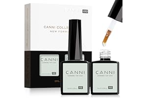 CANNI 2 Pcs No Wipe Gel Top Coat Set- High Gloss Shiny Long Lasting Top Coat Clear Gel Nail Polish Kit, Soak Off Nail Art Home and Professional Manicure