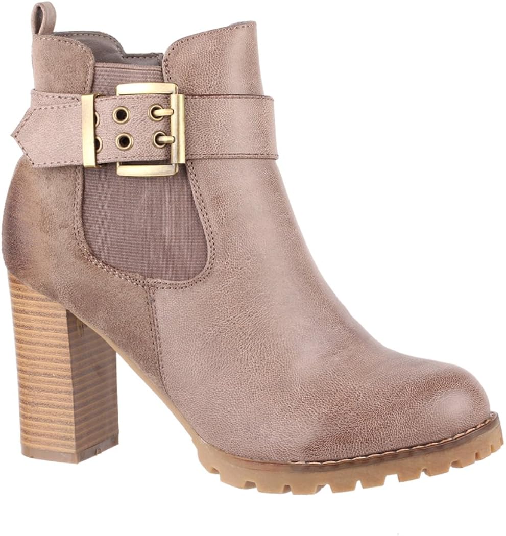 Stivaletti Donna Elara In Pelle Sintetica - Stile Biker Con Lacci, Tacco Spesso, Perfetti Per Lavoro E Moda