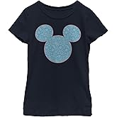 Disney Characters Mickey Americana Paisley Girl's Solid Crew Tee