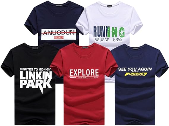 Amazon Habille メンズ 5枚組 半袖 カジュアルプリント Tシャツ セット 選べる24タイプ 5xl S Tシャツ カットソー 通販