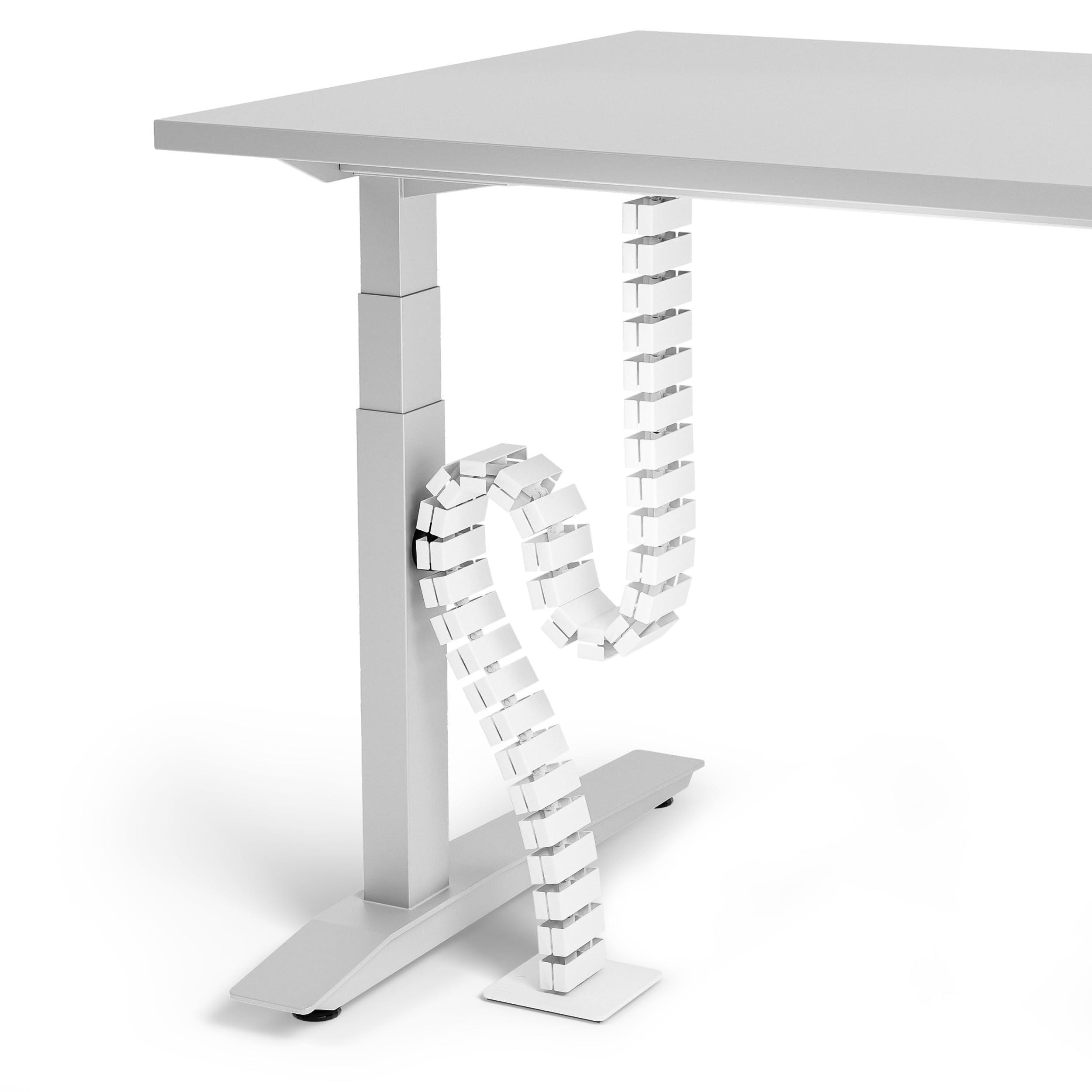 Photo 1 of VALU Cable Management Spine – 49 Inch Cable Organizer for Standing & Fixed Desks – Sturdy & Flexible with Magnetic Link – Cord Management System Under Desk with Steel Base & Non-Slip Pads