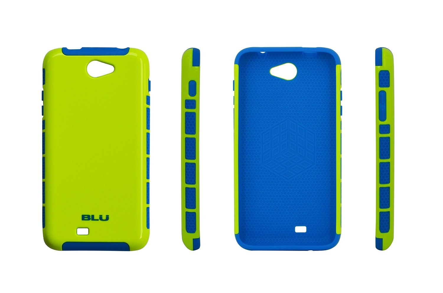 BLU CandyShield PC+TPU case for BLU Dash 5.5 D470a, D470i, D470u - Carrying Case - Retail Packaging (Yellow / Blue)