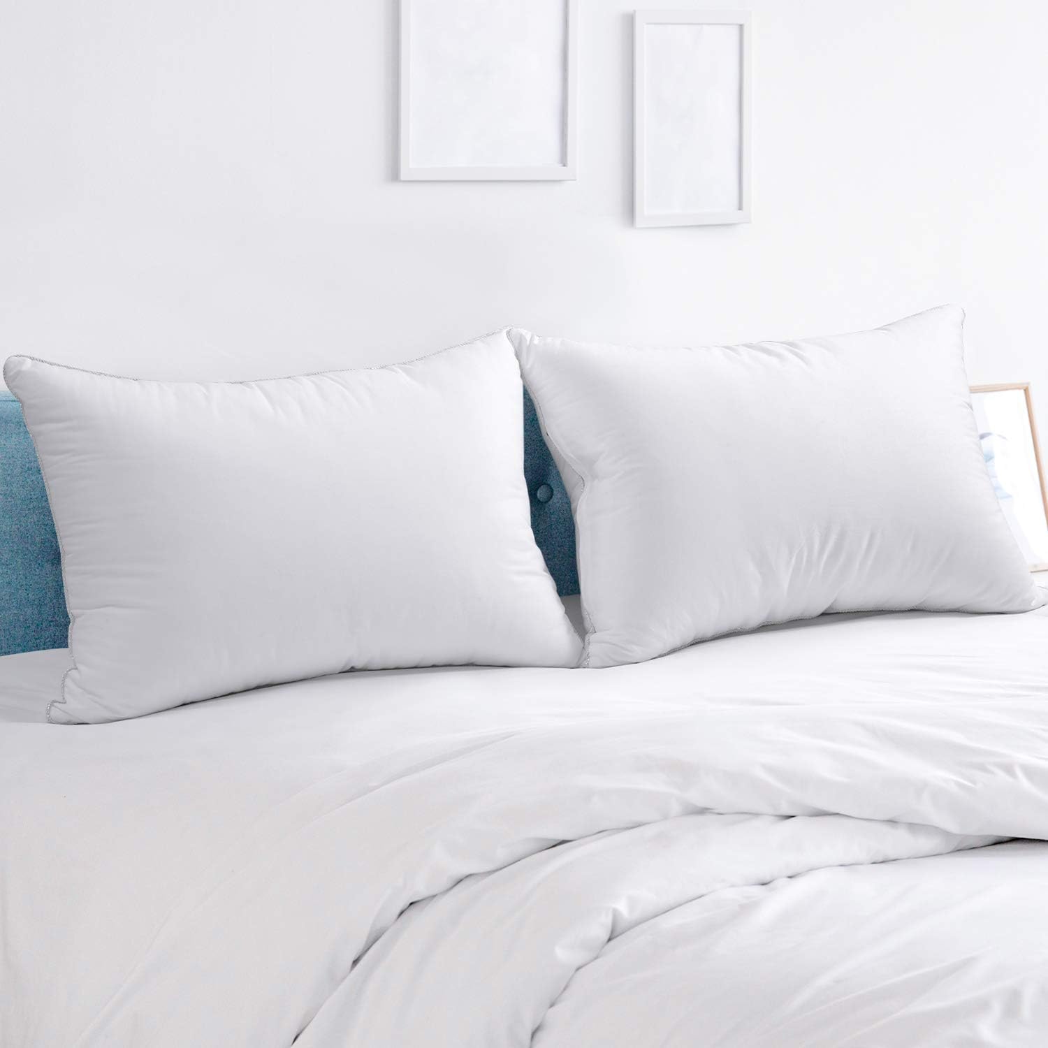 Soamay Bed Pillows for Sleeping Set of 2, Premium Hypoallergenic Plush Fiber, Down Alternative Pillows, Good for Side and Back Sleeper - 20 x 36 Inches (King): Home & Kitchen