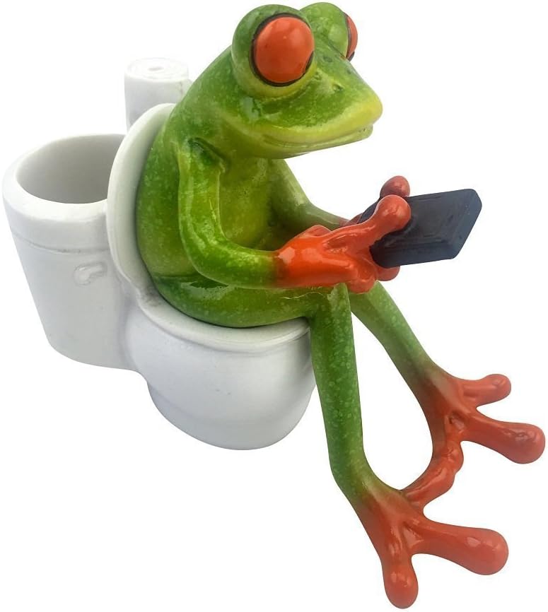 Funny Frog Figurine Funny Animal Figurine Toilet Frog Figurine Funny