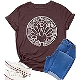 Thanksgiving Shirts for Women Turkey Shirt Thankful Tee Fall Gifts Giving Grateful Casual Short Sleeve Tee Tops