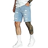 Verdusa Men's Ripped Jorts Raw Trim Straight Leg Casual Denim Jean Shorts