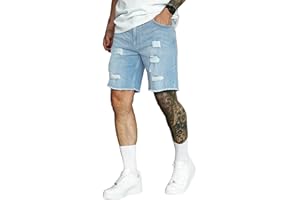 Verdusa Men's Ripped Jorts Raw Trim Straight Leg Casual Denim Jean Shorts