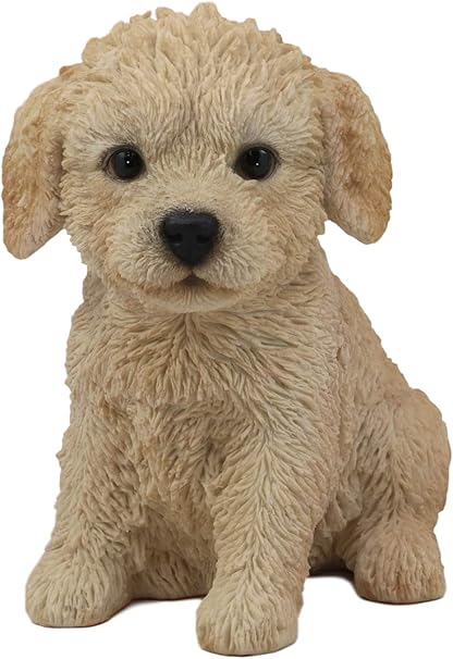 Amazon Ebros リアルな愛らしい座っているラブラドゥードル 子犬像 高さ6 5インチ ペットパル ゴールデンレトリバー プードル マット 犬種 本物そっくりの犬 コレクターズ樹脂装飾フィギュア ガラス目付き 置物 オブジェ オンライン通販