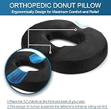 Emoobin Donut Pillow Memory Foam Seat Cushion 18 Inches Black view 4