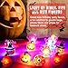50 Pack 3D Halloween LED Glow Ring, Light Up Toys Glow in the Dark Birthday Halloween Party Favors Decorations Supplies for Kid Adults Flash Finger Rubber Ghost Pumpkin Skeleton LED Finger Lights