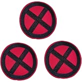 Yerchic X Patch Iron On Sew On Red Embroidered Patches for Jacket Shirts Jeans Backpack Sewing Decorating DIY Craft 3 in(3 pcs)