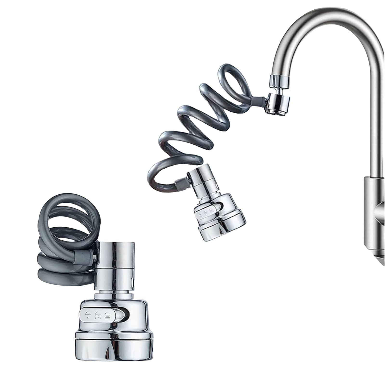 Photo 1 of Sgphrzlt Faucet Extender for Bathroom Kitchen Sink with Stretchable Hose, 3 Water Outlet Modes Faucet Sprayer Attachment Extension, Anti-Splash Tap Water Saving Bathtub Sprayer Head, 2 Pack