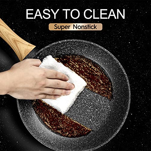 Michelangelo 12" Honeycomb Nonstick Frying Pan With Lid - Induction Compatible, Oven Safe