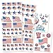 Patriotic American Flag Temporary Tattoos and Stickers Set (Over 50 USA Tattoos and 100 Stickers, 4th of July Party Supplies)