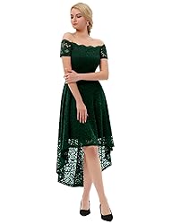 Dressystar Women's Lace Cocktail Dress Hi-Lo Off