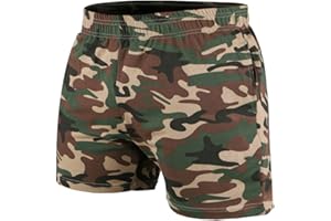 JEEING GEAR Men's Bodybuilding Workout Gym Shorts 3" 5" Inseam Sports Training Cotton with Pocket