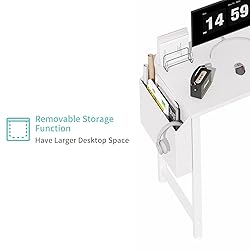 Lufeiya White L Shaped Computer Desk with Power
