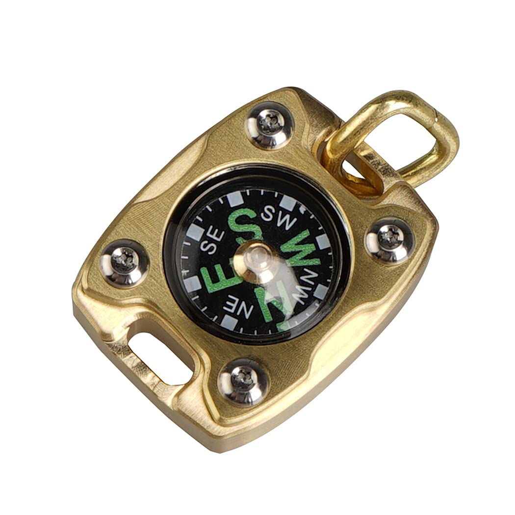 MecArmy Compass in Gift Box - Christmas Graduation Birthday Anniversary Wedding Thanksgiving Gifts with Necklace, EDC Titanium/Brass Compass,Precision Navigation, Glow in The Dark, IPX5 Waterproof