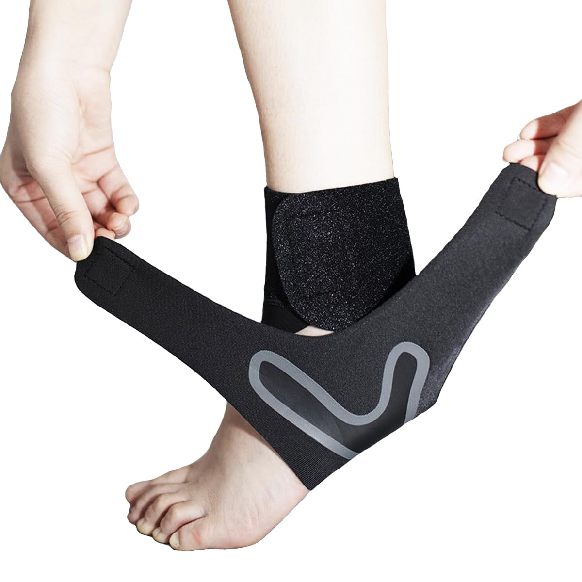 Photo 1 of 2 Pack Ankle Brace & Elastic Supports for Men & Women, Ankle Support Ankle Compression Sleeve, Ankle Wrap Ankle Sleeve Ankle Brace for Sprained Ankle (Black, Large)