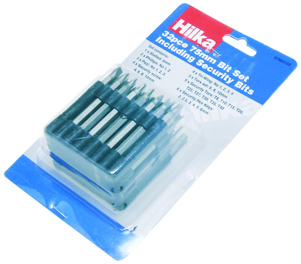 Hilka 37953132 75mm Security Bit Set