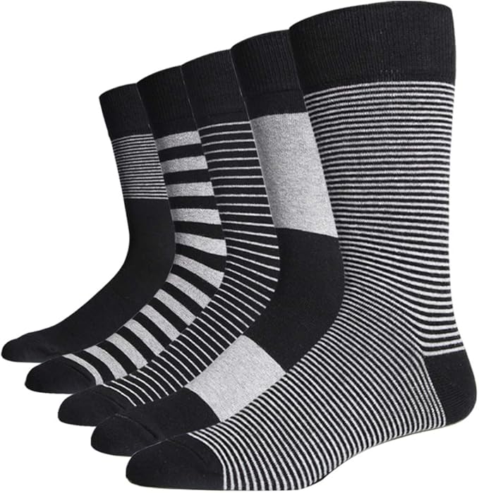 Gift Boxed Men's Business Dress Socks 5Pack Formal Black