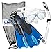 Cressi Palau Mask Fin Snorkel Set with Snorkeling Gear Bag, Blue, M/L | (Men's 7-10) (Women's 8-11)
