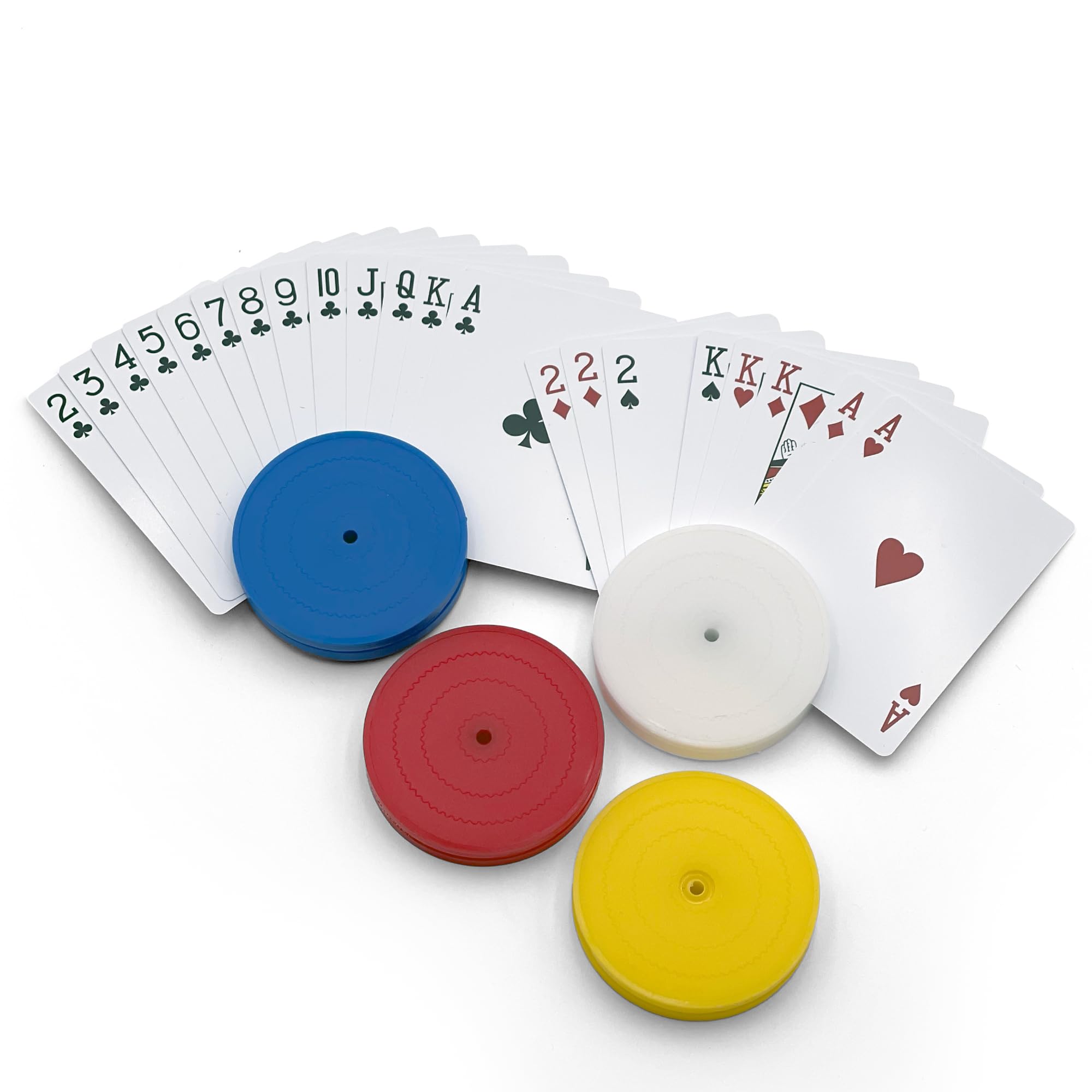 Photo 1 of 4 Piece Round Card Holders in Red, White, Yellow & Blue, Multi