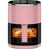 Air Fryer, 6QT Airfryer with Viewing Window, 12-in-1 Digital Air Fryer Oven, 400&deg;F Fast Heating, Nonstick &amp; Dishwasher Safe Square Basket, Air Fry, Roast, Bake, Reheat, Dehydrate for Family Meals