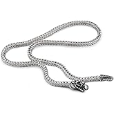 Men 925 Sterling Silver Dragon Necklace Vintage 5MM 20 "22" 24 "26" Franco Link Curb Chain Choker Fashion Punk Gold Fine Jewelry Gift (26 inch, Silver)