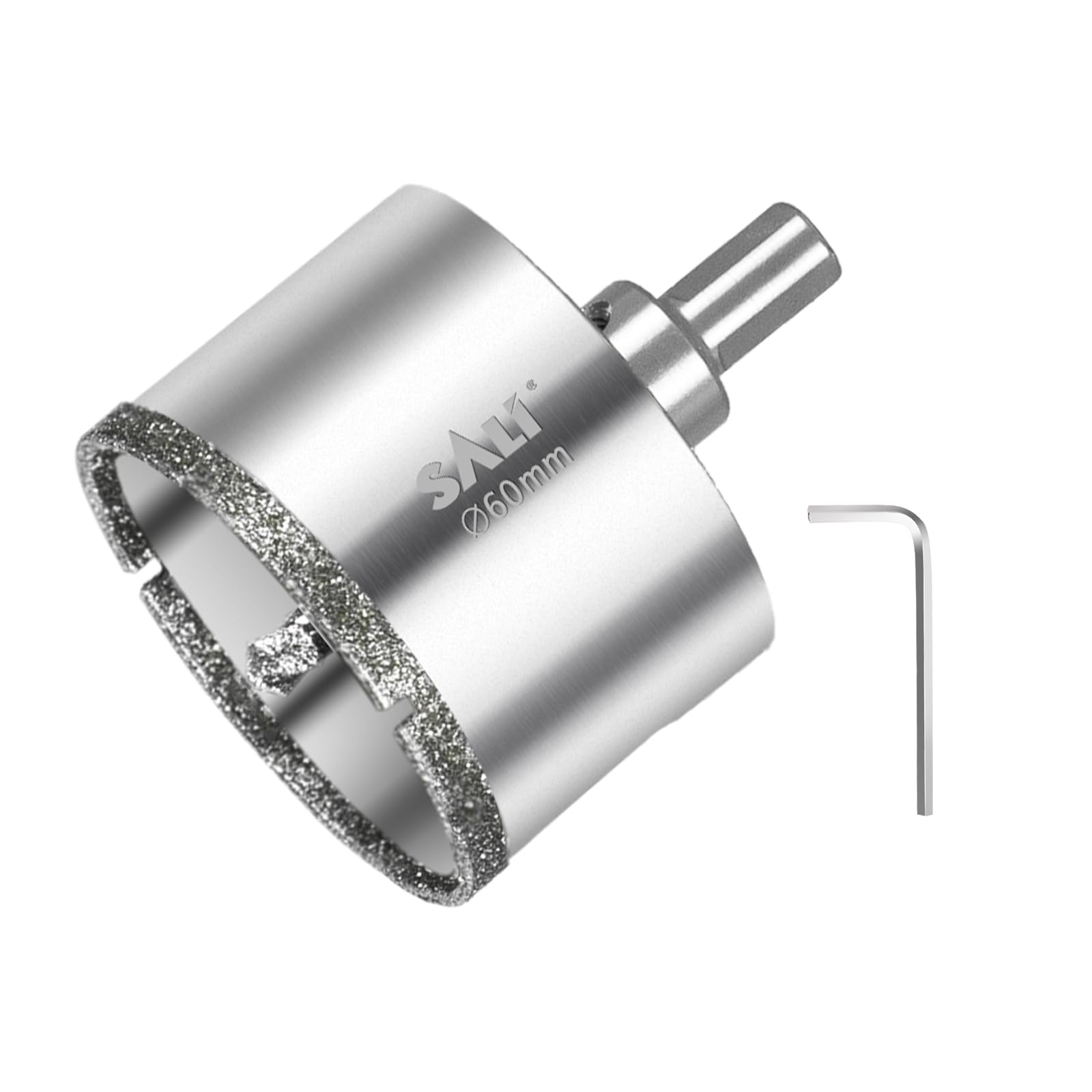 SALI Diamond Drill Bit 60 mm Diamond Hole Saw Drill with Center Guide Bit Glass Hole Saw Core Drill Bit for Glass/Tile/Ceramic/Marble/Limestone/Fiberglass/Porcelain Cutting