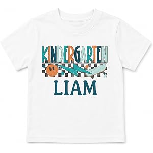 Personalized Boys Kindergarten Shirt, Custom Name Back to School Tee, First Day of School Outfit Gift for Kids Toddler Youth