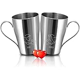 Mr and Mrs Coffee Mugs Set Of 2, 18 Oz| Engagement Gifts For Couples Newly Engaged Unique Stainless Steel Couple Mugs with Handle, His Hers Anniversary Wedding Gifts for Couple Housewarming Gift Ideas