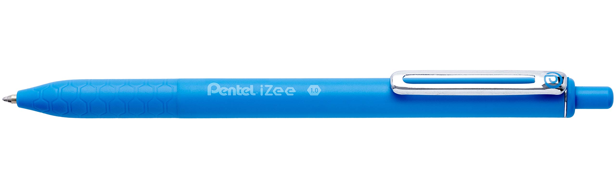 Pentel iZee Retractable 1.0mm Ballpoint - Sky Blue Ink - Pack of 12
