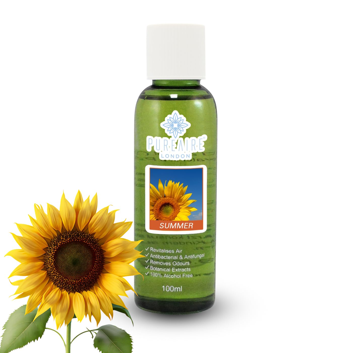 PureAire Essential Oil Blend Summer 100ml Essential Oils for Diffusers for Home Aroma Essence for Diffusers Air Purifiers Aromatherapy Relaxation Botanical Extracts Water Soluble Fragrance Floral