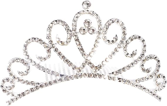 Amazon 可愛い ヘアアクセサリー クリスタル クラウン ティアラ ブライダル ウェディング ヴィンテージ シルバー ヘアバンド ターバン 通販
