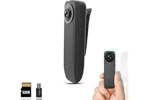 EASTFATKUN Mini Body Camera 1080P Police Security Cam with Video Recording, Wearable Patrol Camcorder, Loop & Motion Record, 32GB Memory Card Included, Portable for Law Enforcement, Work, Hiking, Travel (32GB)