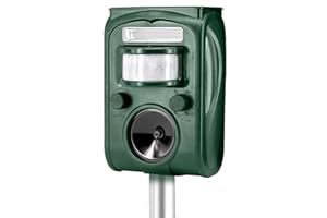 WONDERMAR 2025 Upgraded Solar Animal Repellent, Cat Repellent Outdoor, Squirrel Repellent, Deer Repellent, Ultrasonic pest Repeller, Rodent Deterrents Animal Repeller, Dog, Raccoon, Skunk, Rabbit