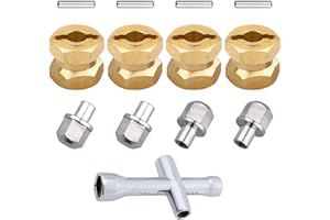 HobbyPark RC Brass Spacers 12mm Wheel Hex Hubs Extenders for 1/10 RC Crawler Axial SCX10 Wheels Extension Hex Drive Adapter (12mm)