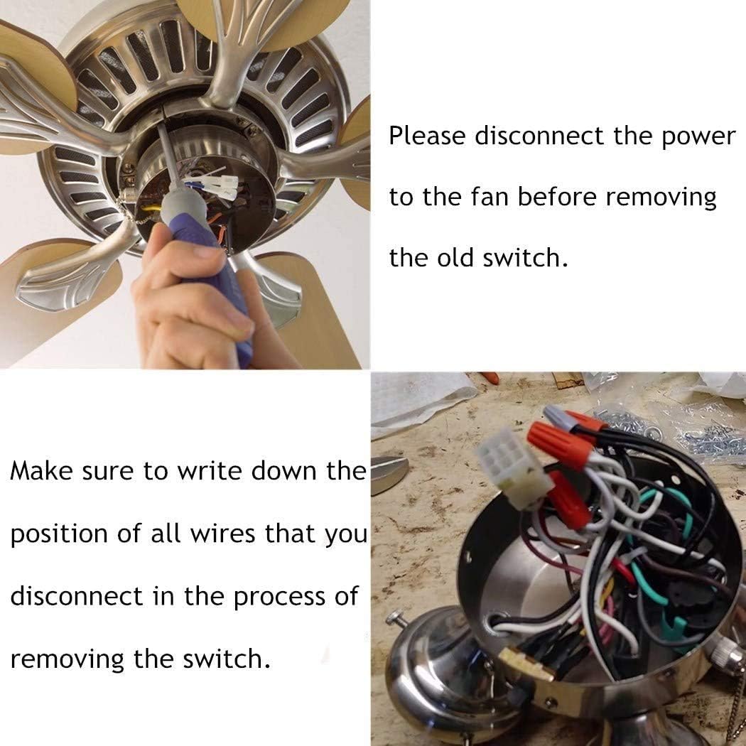 Ceiling Fan Switch Zing Ear Pull Chain Switch ZE-268S1 3 Speed 4 Wire Pull Chain Switch Control Ceiling Fan Replacement Speed Control Switch.(Brass) - - 