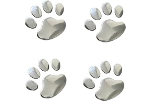 LZLRUN 3D Dog Paw Footprint Sticker Decal Auto Car Emblem Decal Decoration (Silver)