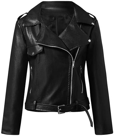 short sleeve faux leather jacket