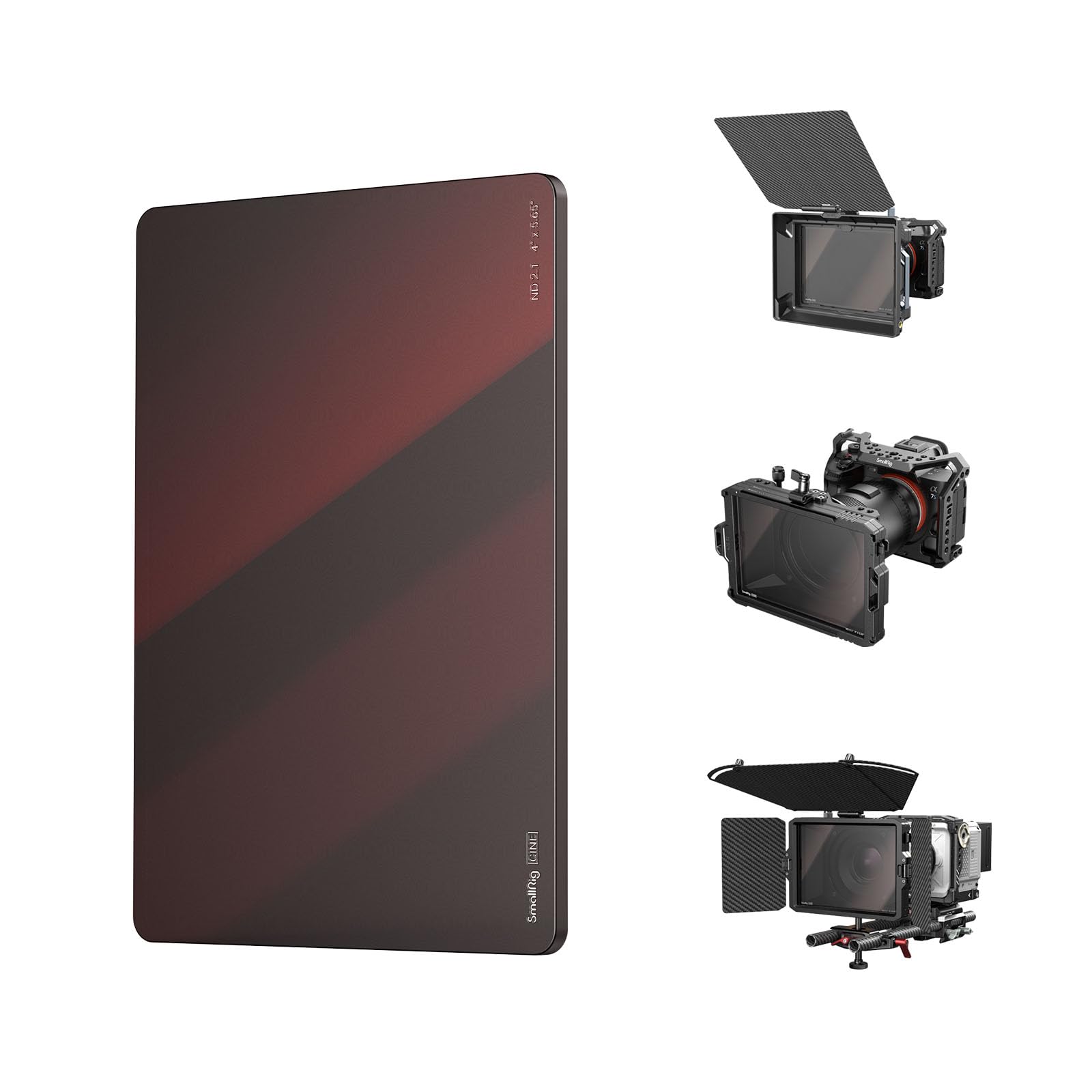 SMALLRIG 4 x 5.65" ND 2.1 (7 Stop) Filter, Square Neutral Density Filter, 4mm Thick Multi-Layer Coated B270 Optical Glass, 0.78% Light Transmittance for Matte Box Outdoor Filming – 4228