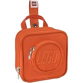 LEGO Kids Brick Mini Backpack Accessory Pouch with Novelty Backstraps, Snaps to Belt or Full-Size Backpack, Holds Small Items like Keys &amp; Headphones, Orange