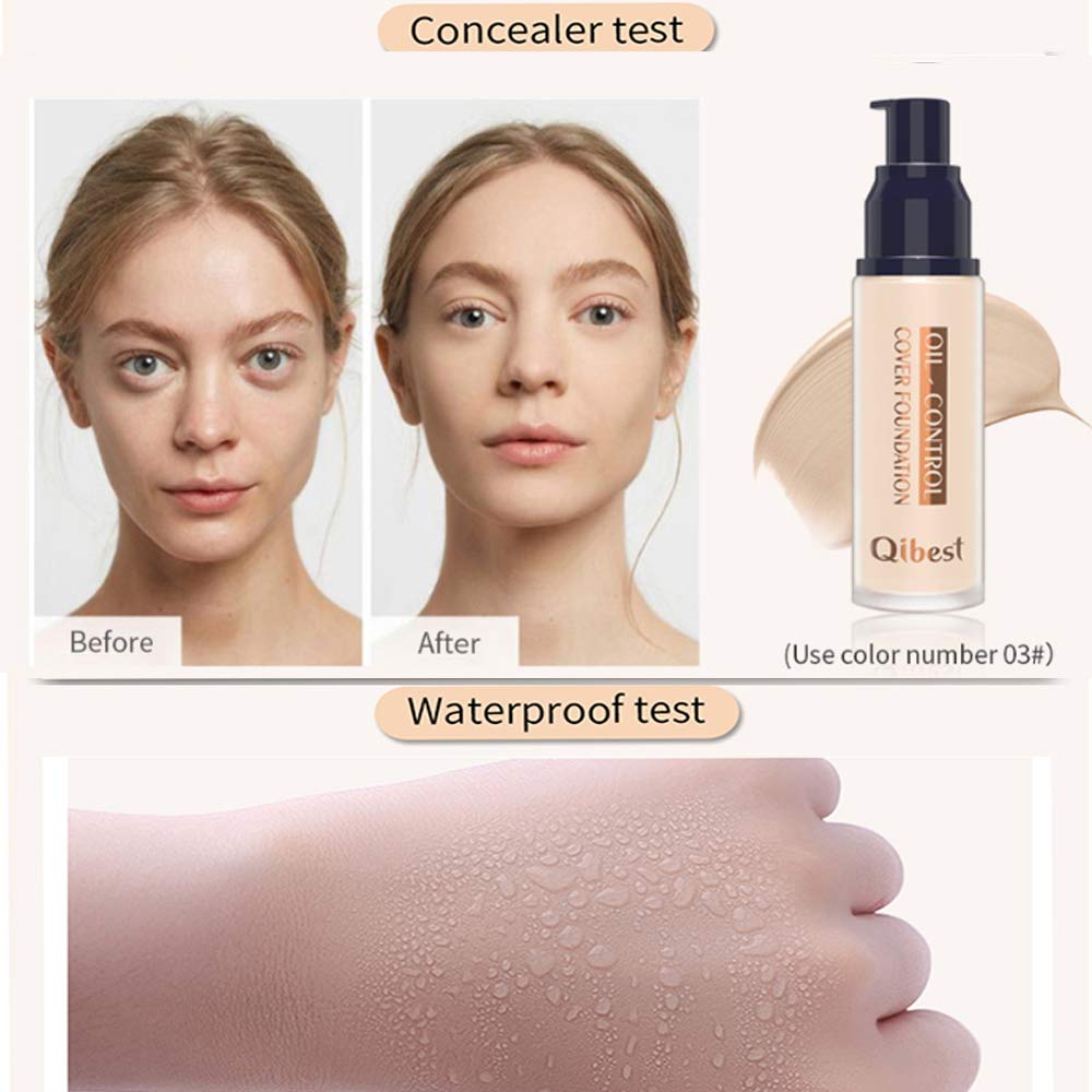 QIBEST Makeup Pro-Matte Liquid Longwear Foundation Face Primer, WARM STONE, 1 fl. Oz. (3)
