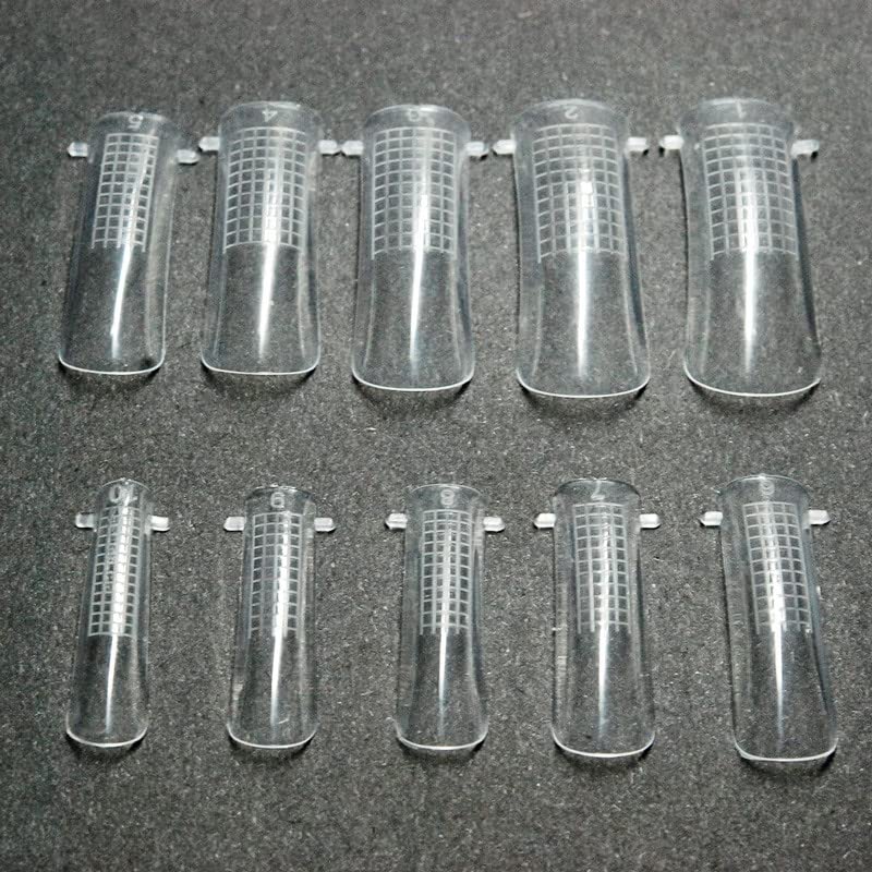 KADS 100Pcs/10 Size Dual Nail System Form UV Gel Acrylic Nail Art Mold Artificial Nail Tips with Scale