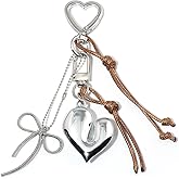 SORGERLY Heart Bow Charm Keychain - Y2K Key Chain, Cute Bag Purse Charms for Handbags Accessories - Jewelry Gift for Women
