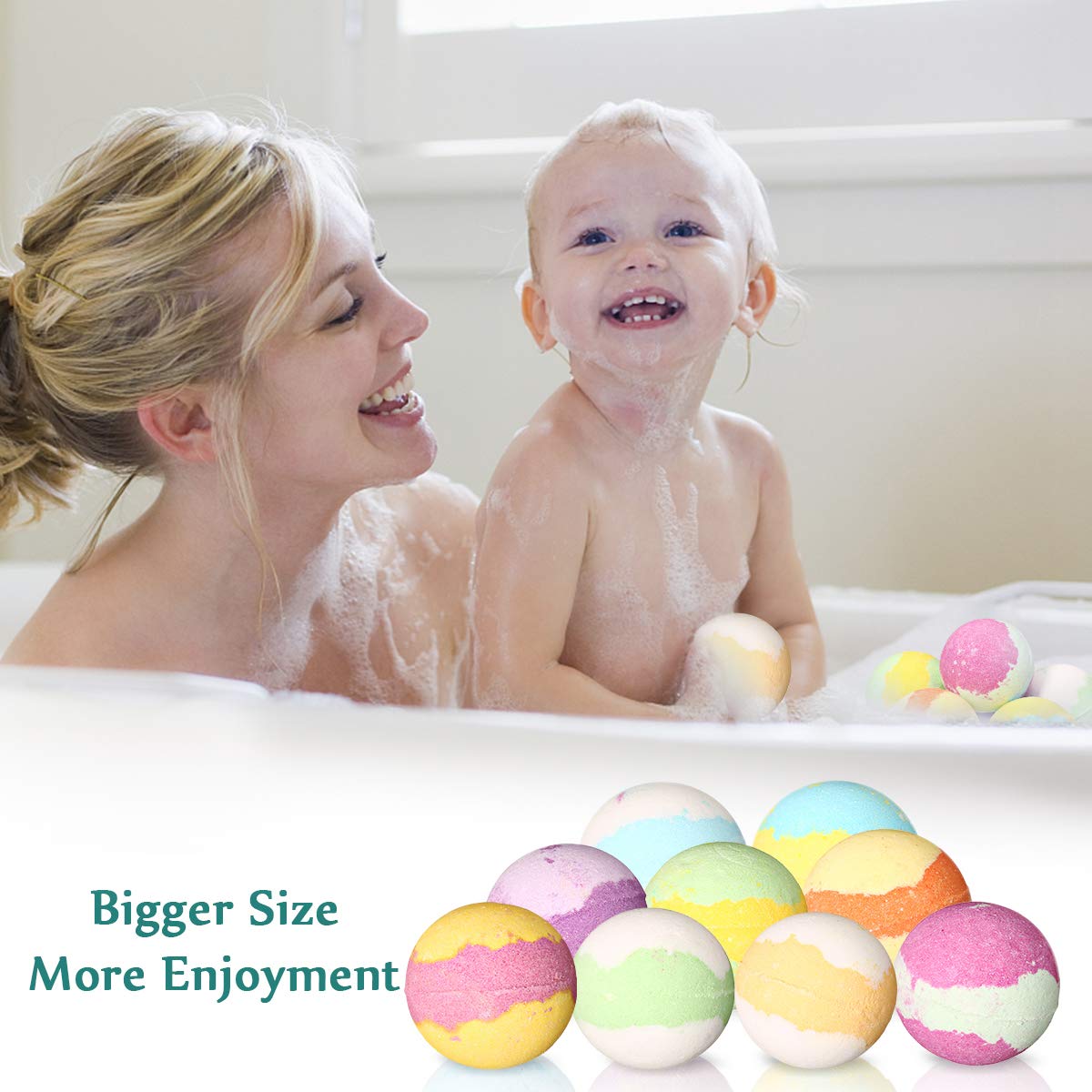 ESSORT Set Regalo Bombe da Bagno San Valentino Festa della Mamma, 9 × 60g Bath Bomb Handmade Creative Bath Salt Ball per Le Donne, Idea Regalo per Mamma e Fidanzata