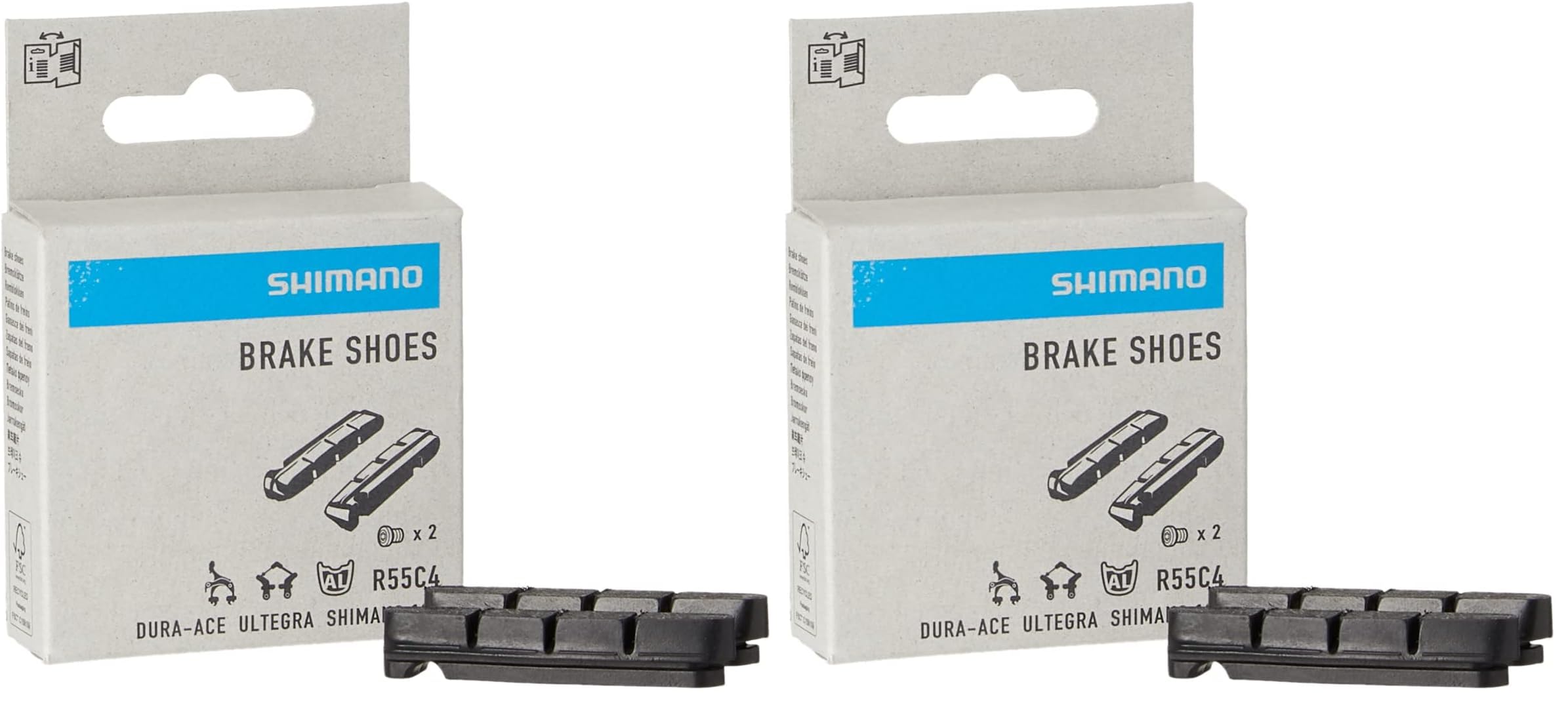 SHIMANO BR-9000 R55C4 cartridge-type brake inserts and fixing bolts, pair, Black (Pack of 2)